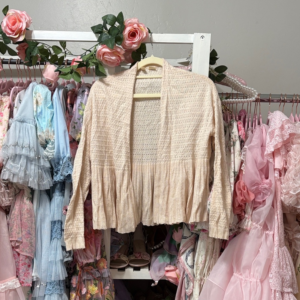 Anthropologie Blush Knit Cardigan